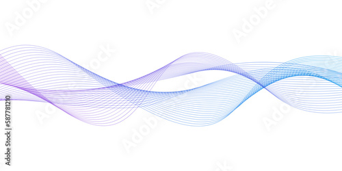 Modern abstract glowing wave lines on white background. Dynamic flowing wave design element. Futuristic technology and sound wave pattern. Vector EPS10.
