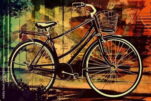 Illustration of bicycle by generative ai © Arisctur