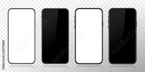 Phone mockup for visual demonstration of the user interface application on a white background. Vector mobile device concept.