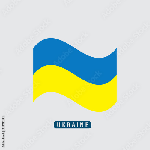 Flag Ukraine icon vector logo design template