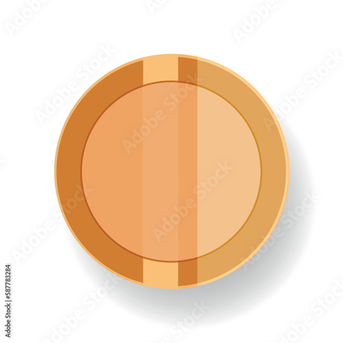 Clean vector gold coin with space for text. Isolated on a white background