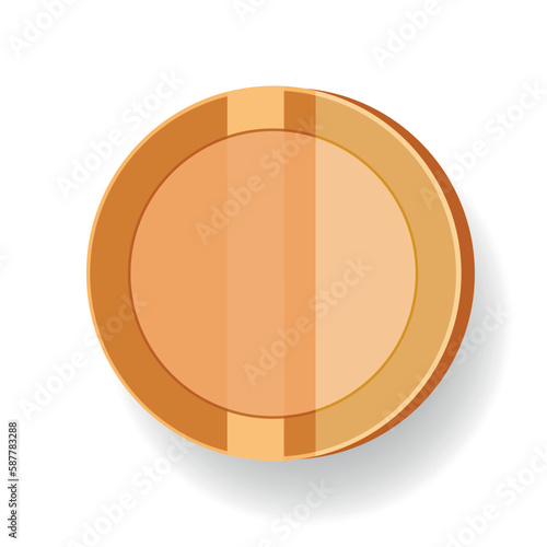 Clean vector gold coin with space for text. Isolated on a white background