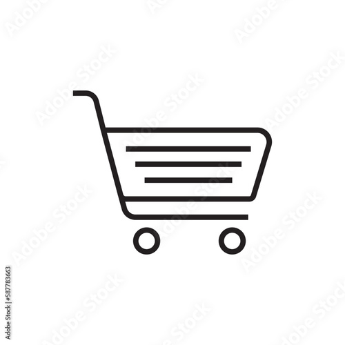 Trolley vector icon. Trolley flat sign design. Shopping trolley symbol pictogram. UX UI icon