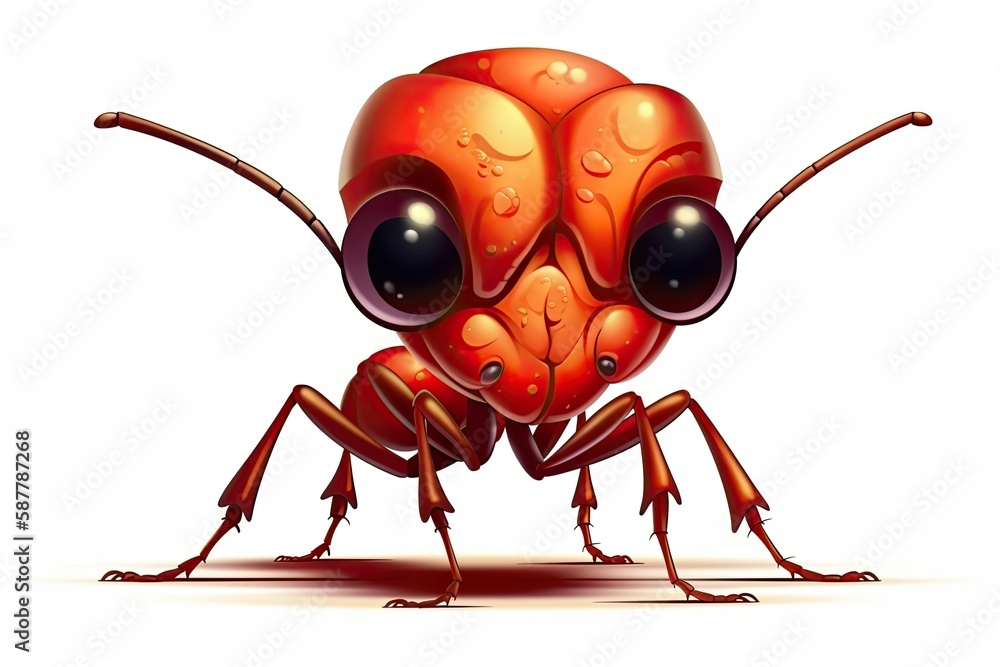 Fototapeta premium macro photograph of an insect on a plain white background. Generative AI