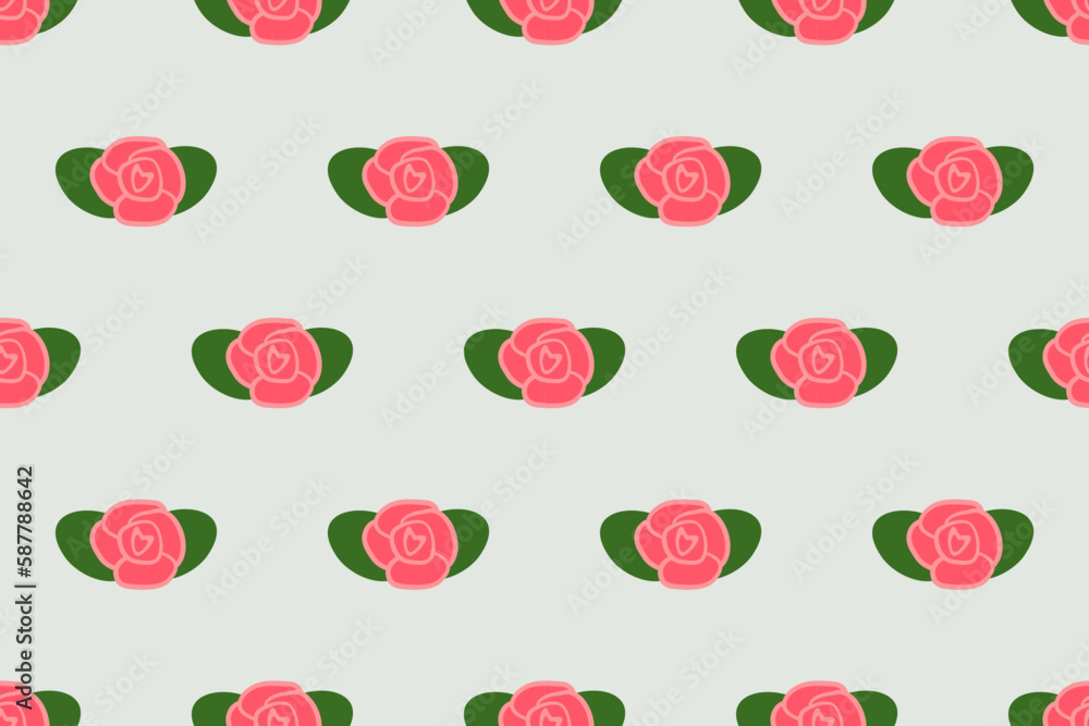Cute pink Floral dot design seamless pattern vector illustration Cute pink Floral dot design seamless pattern vector illustration