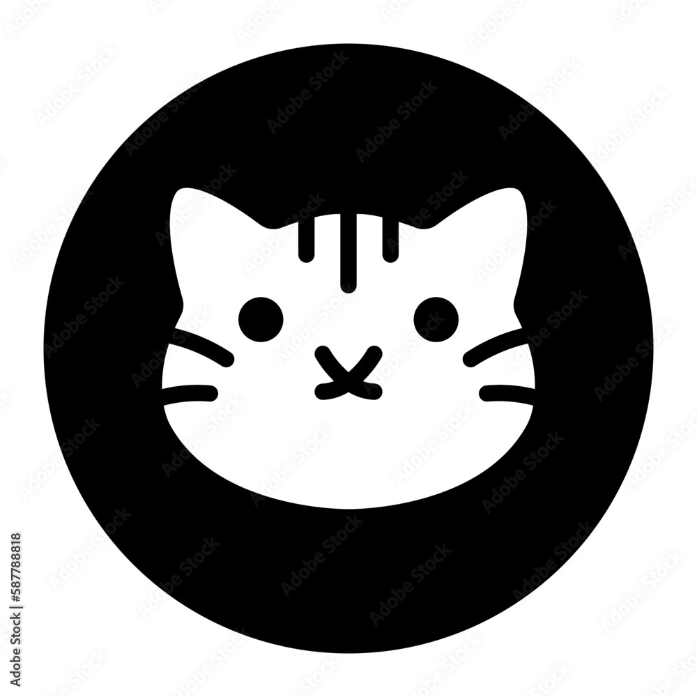Obraz premium cat head glyph icon
