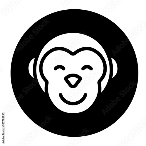 monkey glyph icon