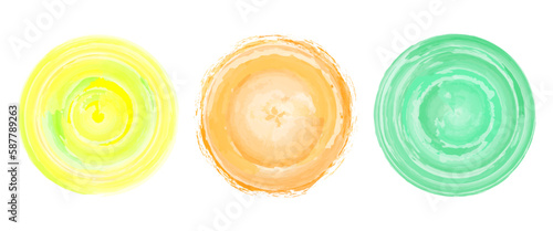 Set of pastel colored ombre backgrounds in the shape of a circle. for label, tag, logo background. watercolor style gradation. Vector illustration isolated on white background.