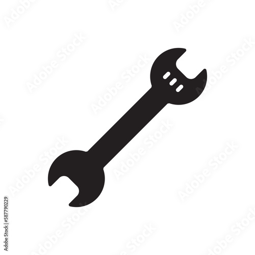 Wrench spanner vector icon. Spanner flat sign design. Repair tool icon. Engineer work tools symbol. Mechanic tools sign. Toolkit icon. Isolated tool symbol pictogram. UX UI icon