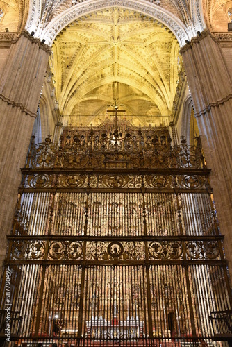 Cathedral of Seville, Spain, Gothic, in 1988 it entered the Guinness Book of Records for being the with the largest area in the world. photo