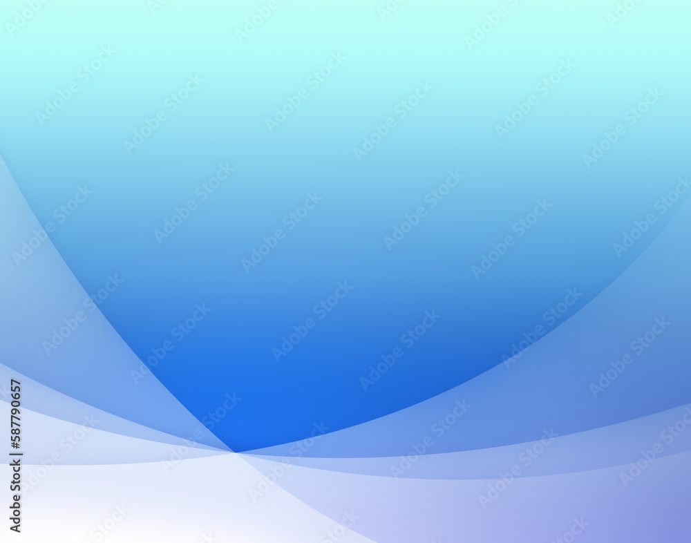 Curved and transparent white layers or lines on light cyan to blue color gradient background. Abstract and modern high resolution full frame background with copy space. Curved and transparent white layers or lines on light cyan to blue color gradient background. Abstract and modern high resolution full frame background with copy space.
