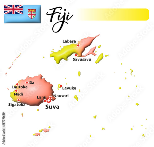 Fidschi, Fläche und Flagge