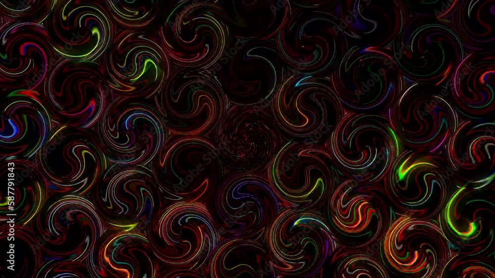 3D shining bright dots set colorful line wave motion, on black background 3D shining bright dots set colorful line wave motion, on black background