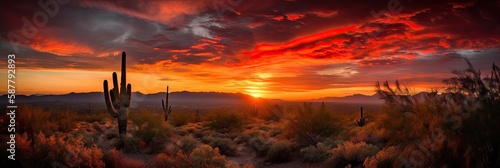 Arizona sunset panoramic landscape sky banner image 