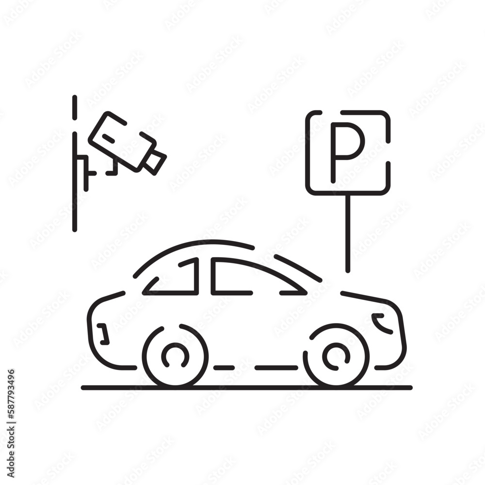 Line icon parking symbol vector for car, transport, service and vehicle or traffic Line icon parking symbol vector for car, transport, service and vehicle or traffic