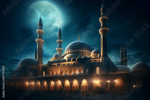 mosque in night Arabian nights © fadi