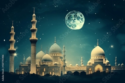 mosque in night Arabian nights