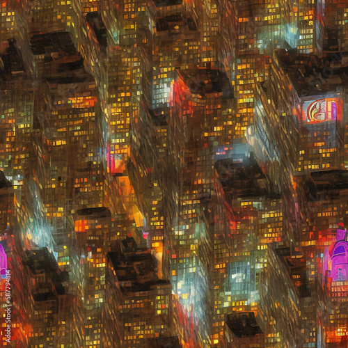 Neon city abstract background AI art se 39 of 43