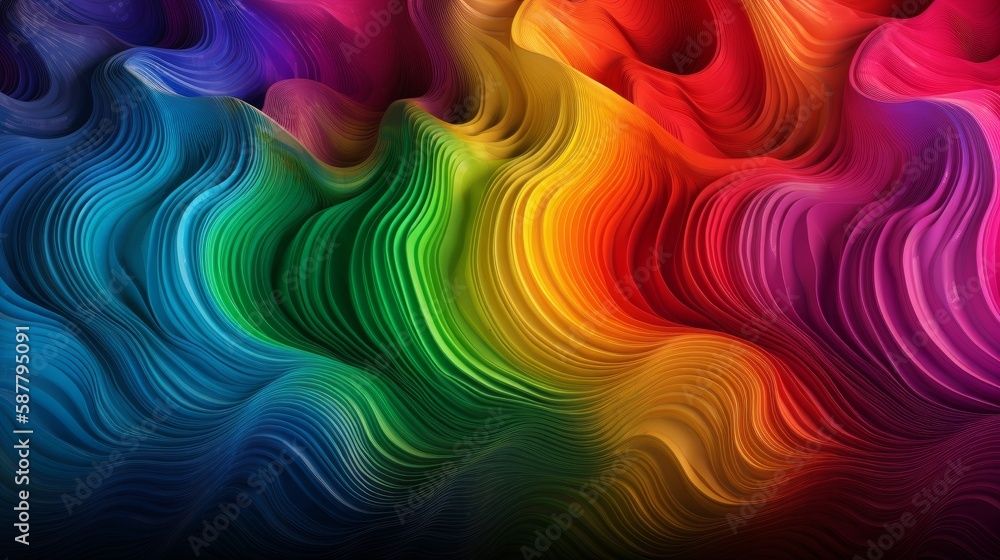 Colorful 3d wavy background. Generative Ai Colorful 3d wavy background. Generative Ai