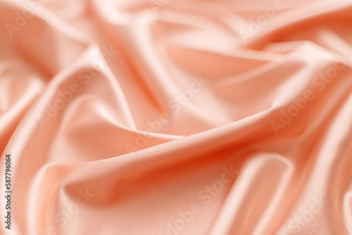 Abstract soft pink background, liquid wavy folds of grunge satin texture, wallpaper design