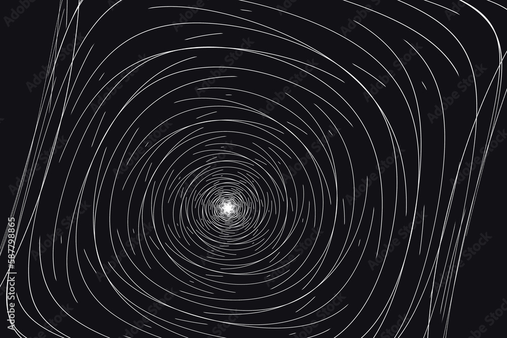 White square pattern of curved lines on a black background. Abstract fractal 3D rendering White square pattern of curved lines on a black background. Abstract fractal 3D rendering