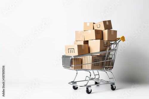 shopping cart with boxes