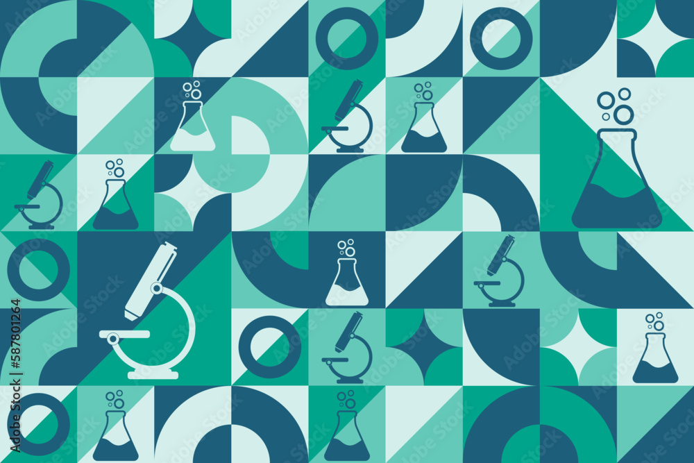 Medical Laboratory Professionals Week. Seamless geometric pattern. Template for background, banner, card, poster. Vector EPS10 illustration.