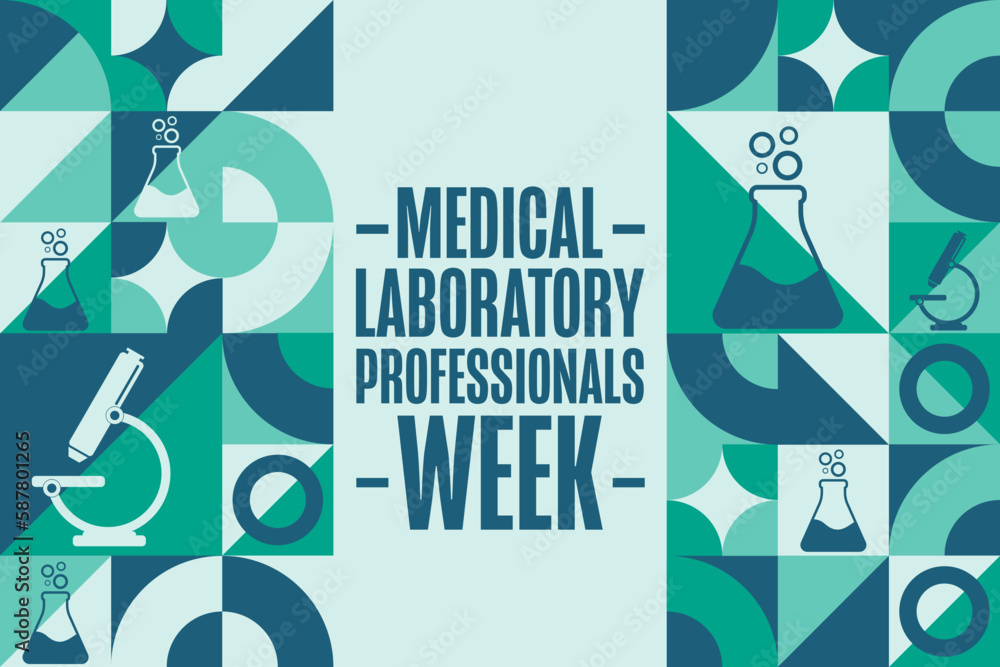Medical Laboratory Professionals Week. Holiday concept. Template for background, banner, card, poster with text inscription. Vector EPS10 illustration.