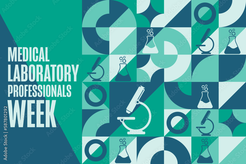 Medical Laboratory Professionals Week. Holiday concept. Template for background, banner, card, poster with text inscription. Vector EPS10 illustration.