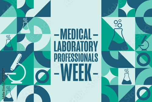 Obraz na płótnie Medical Laboratory Professionals Week. Holiday concept. Template for background, banner, card, poster with text inscription. Vector EPS10 illustration. w salonie
