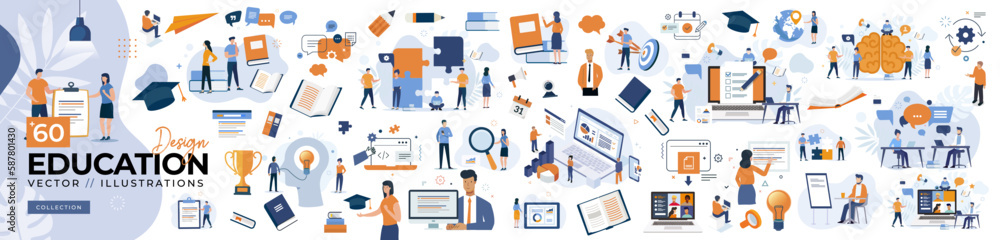 Education, E-Learning, Distance Education Concept Vector Illustration