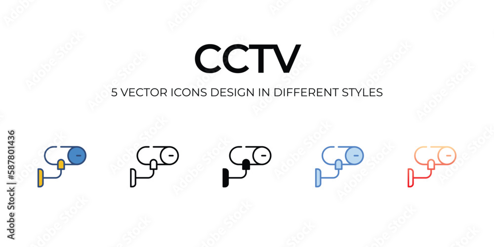 Cctv Icon Design in Five style with Editable Stroke. Line, Solid, Flat Line, Duo Tone Color, and Color Gradient Line. Suitable for Web Page, Mobile App,UI,UX, and GUI design Cctv Icon Design in Five style with Editable Stroke. Line, Solid, Flat Line, Duo Tone Color, and Color Gradient Line. Suitable for Web Page, Mobile App,UI,UX, and GUI design