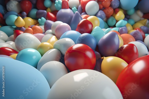 Balloons Shapes Background. AI generated