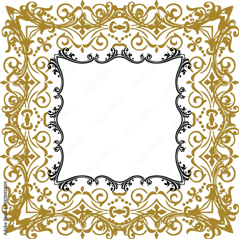 Unique Square artistic frame and border Unique Square artistic frame and border