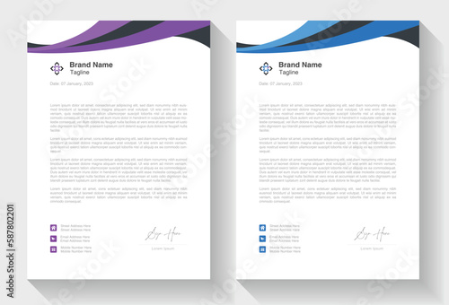 Modern Creative & Clean business style letterhead bundle of your corporate project design. Set to print. modern business letterhead in abstract design. Elegant template design in minimalist