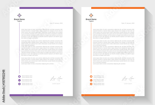 Modern Creative & Clean business style letterhead bundle of your corporate project design. Set to print. modern business letterhead in abstract design. Elegant template design in minimalist