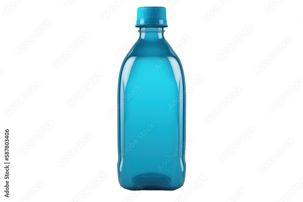 blank blue plastic bottle