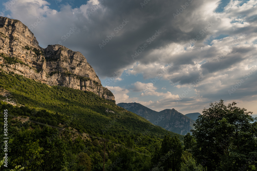 Mikro Papingo, Grece - July 15, 2020 - view point near Vikos Gorge 