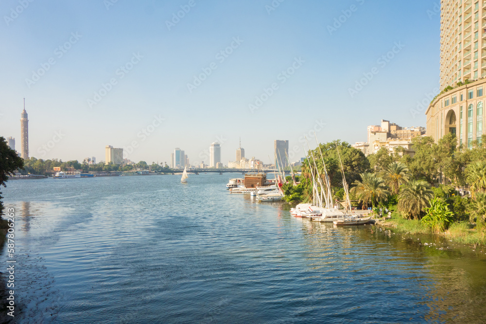 Nile River and Cairo City - Cairo, Egypt	