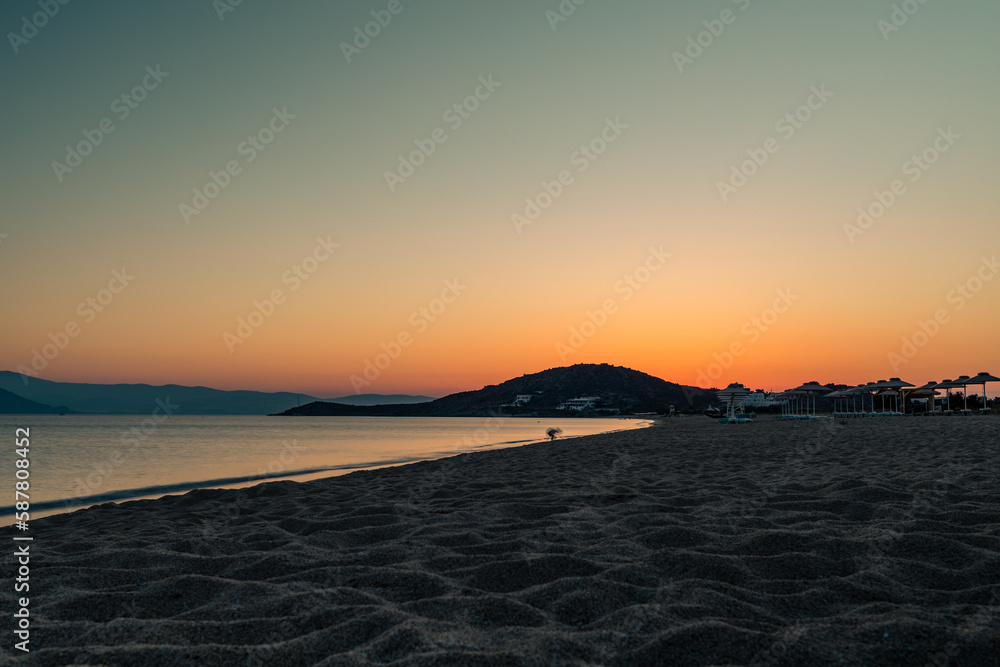 Fototapeta premium Sunset over Naxos Island, Greece, Europe