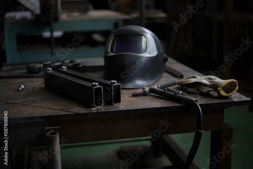 Landscape working on welding parts