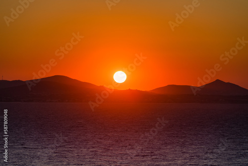 Beautiful sunset over Naxos Island, Greece, Europe © Piotr