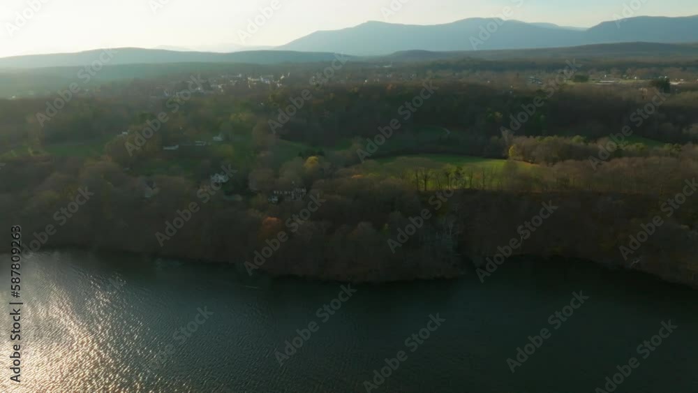 Drone view of the river Drone view of the river