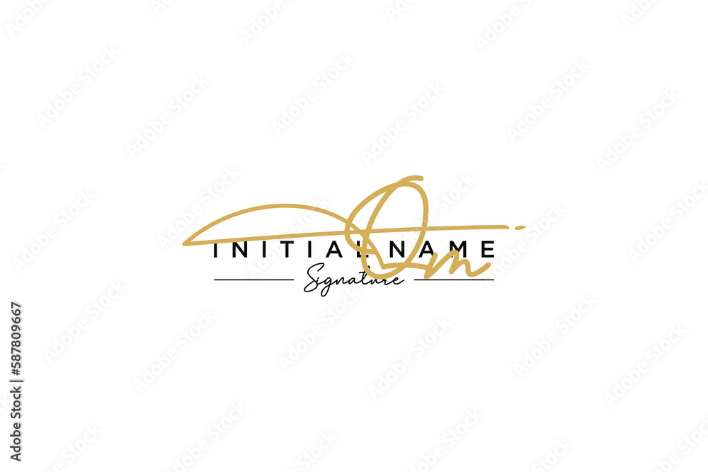 Initial QM signature logo template vector. Hand drawn Calligraphy lettering Vector illustration. Initial QM signature logo template vector. Hand drawn Calligraphy lettering Vector illustration.