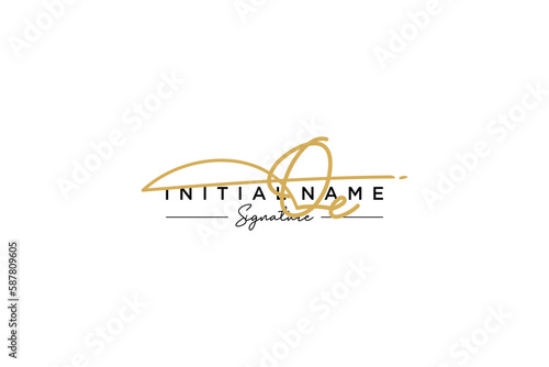 Initial QE signature logo template vector. Hand drawn Calligraphy lettering Vector illustration.