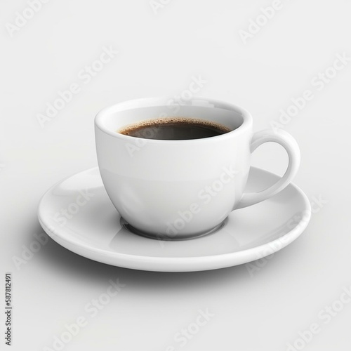 White cup of coffee Generative AI