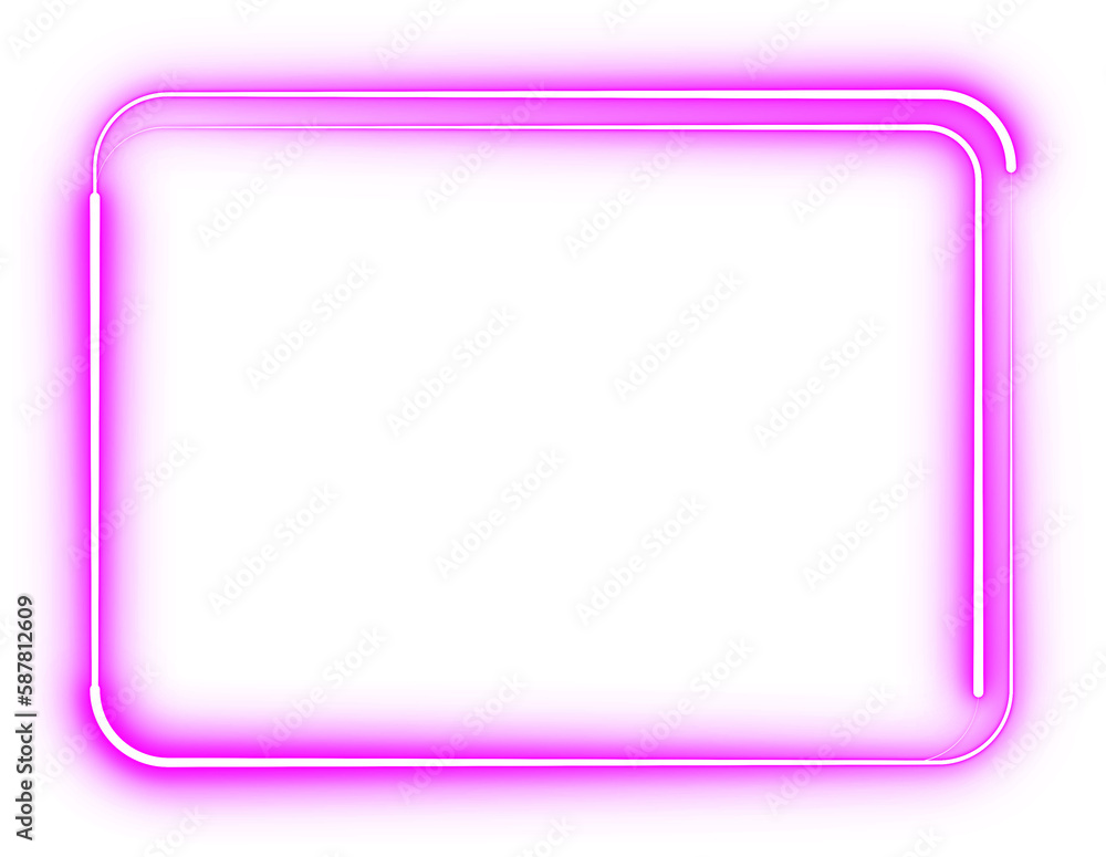 Neon Curved Rectangle Frame Border Neon Curved Rectangle Frame Border