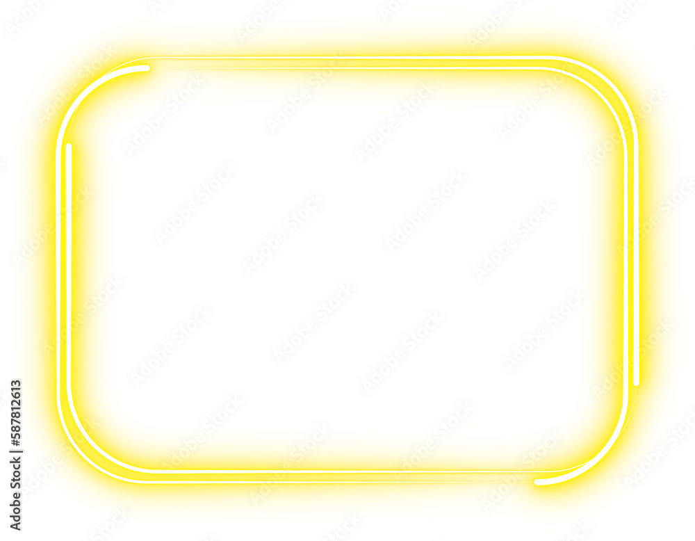Neon Curved Rectangle Frame Border Neon Curved Rectangle Frame Border