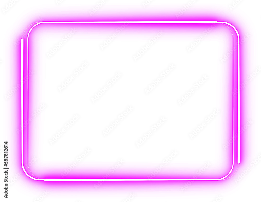 Neon Curved Rectangle Frame Border Neon Curved Rectangle Frame Border