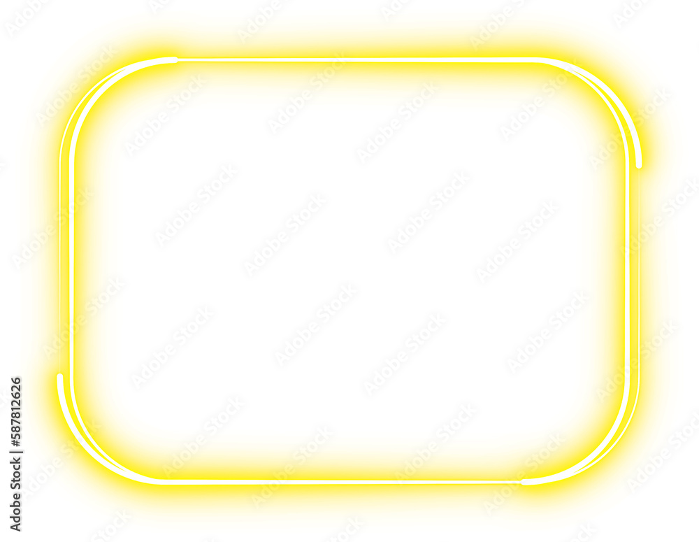 Neon Curved Rectangle Frame Border Neon Curved Rectangle Frame Border